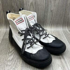 Hunter High Top Black & White Sneakers,